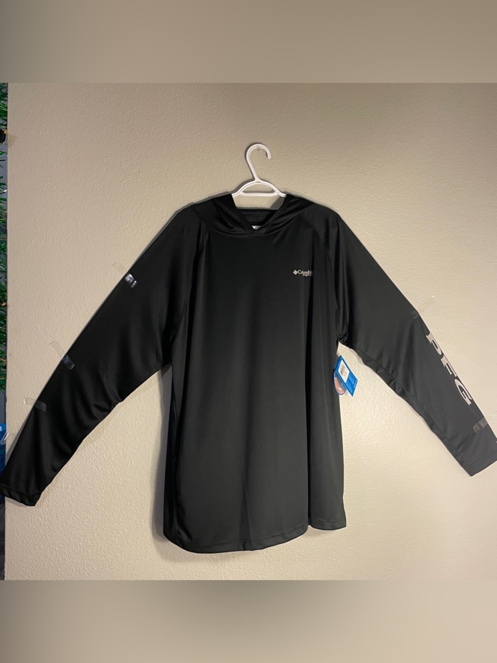 Columbia PFG Hoodie Mens XL Black Terminal Tackle Lightweight Fishing UPF Beach